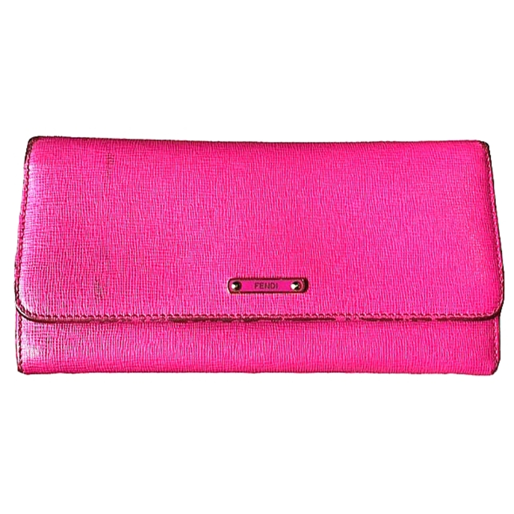AUTHENTIC FENDI LONG WALLET IN BARBIE PINK FUCHSIA GUC